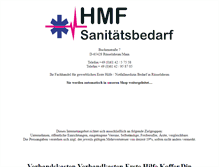 Tablet Screenshot of hmf-sanitaetsbedarf.de